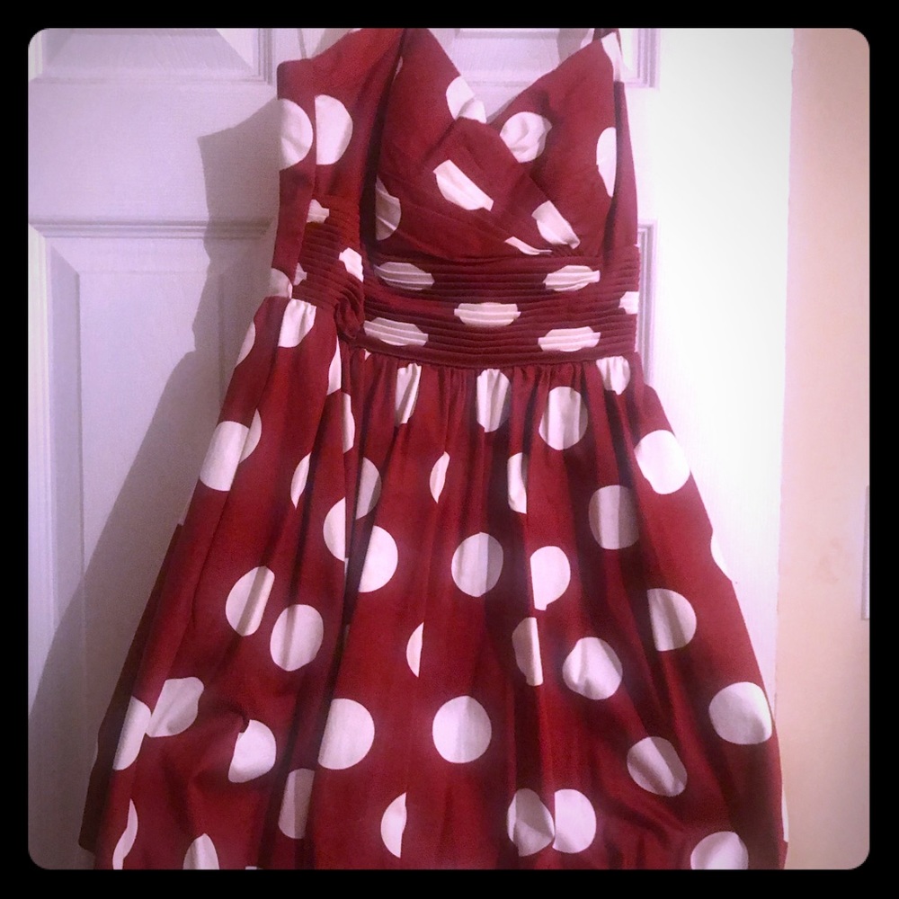 XS Jessica Simpson Red with white polka dots dress